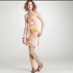 J. Crew Strapless Floral Dress